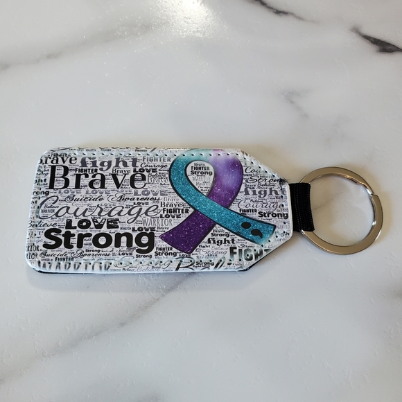 Suicide Awareness Ribbon & Quotes Keychain - Picture 4 of 7